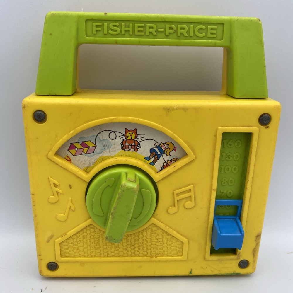 Vintage 1978 Fisher Price Musical‎ Toy Radio Let's Go Fly a Kite Still Works
